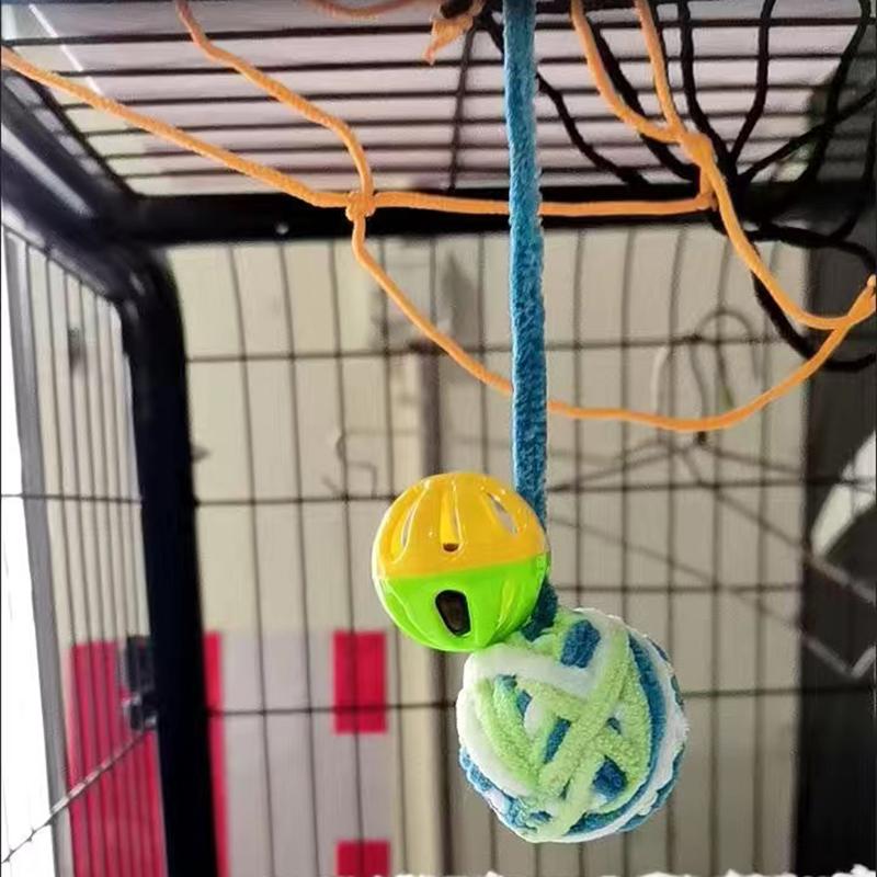 Interactive Sphynx Cat Bell Wool Ball Toy Multicolored Pet Toys for Cats Chinchilla Ragdoll Kitten Garfield mascotas Accessories