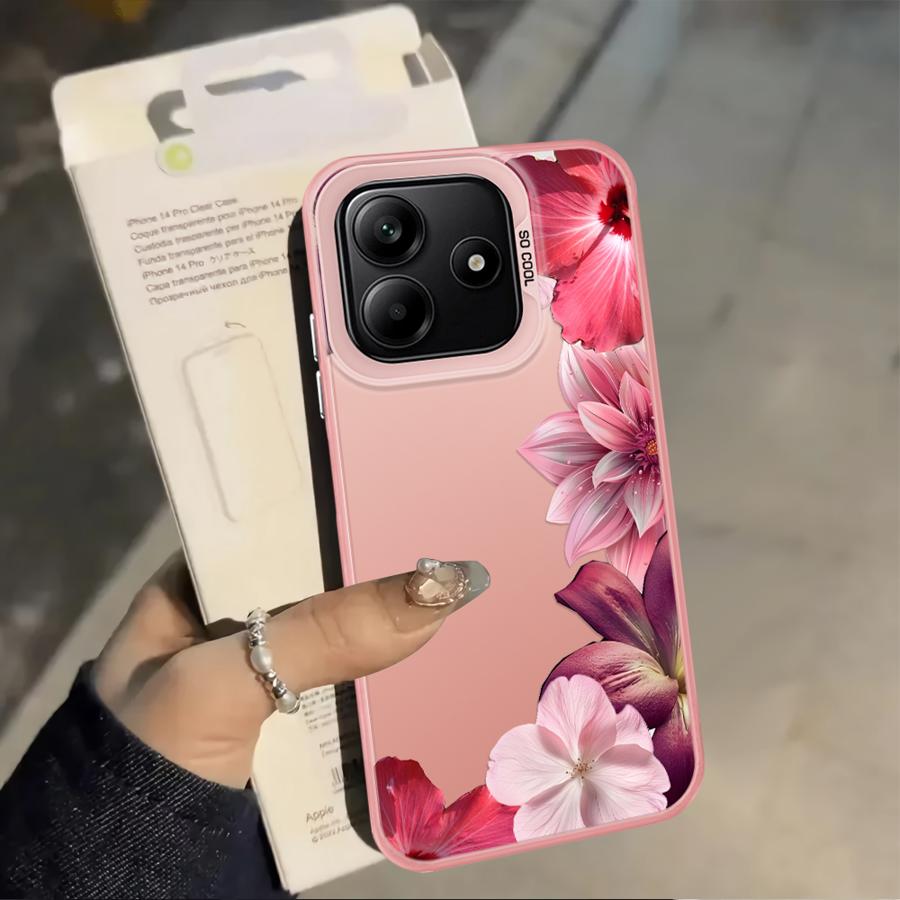 Back Phone Cover Case for Xiaomi Redmi 9T 10C A1 A2 Plus 14C K60 9C 12C 13C Note 9 10 A5 Cartoon Flower Art