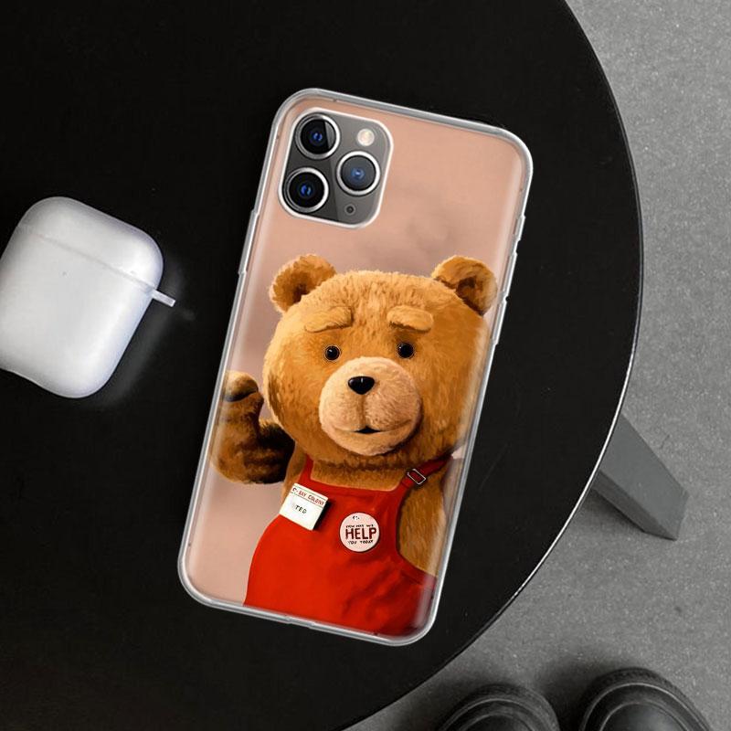 Naughty Cute Bear Funny Mascot Phone Case Cover for iPhone 11 12 13 Mini 14 15 Plus 16 Pro Max 17 Air 7 8 + SE Art Customized Fu