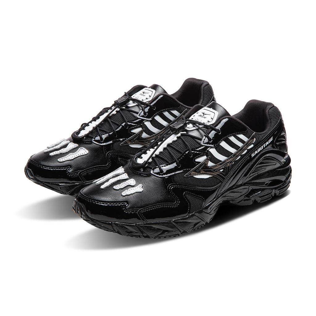 Mizuno SBTG X Wave Rider 10 Designer-Kollaboration Modetrend Stoßdämpfend Langlebig Low-Top Laufschuhe Unisex Laufschuhe Schwarz D1GD252601