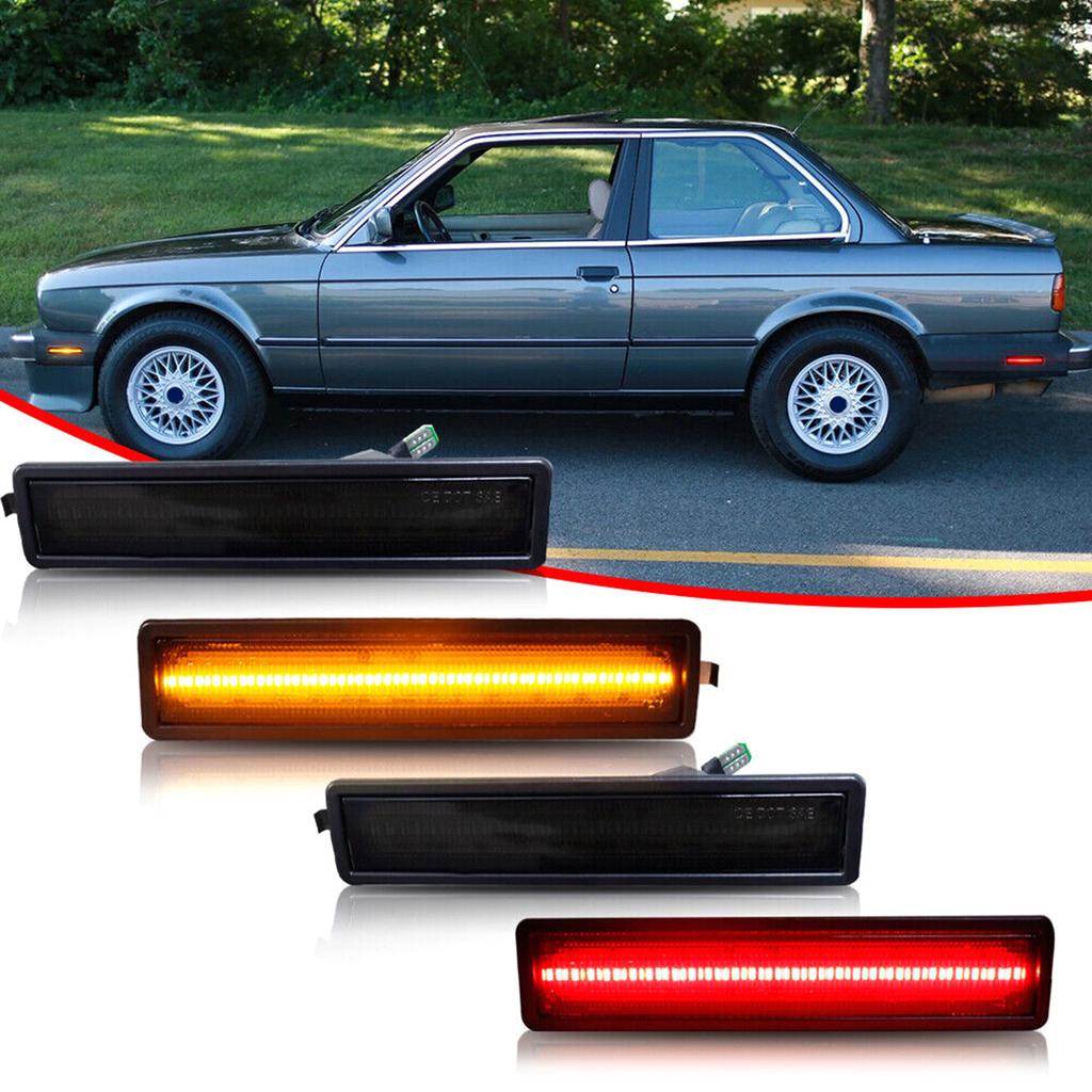 Waterproof Car Rear Bumper Side Turn Signal Marker Light Indicator Lamp Covers LED Taillight for E30 E32 E34 318is 325es