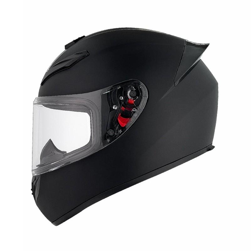 Full Face Motorcycle Helmet Scooter Electric Bike Winter Anti-Fog Gray ABS Safety With Rear Wing