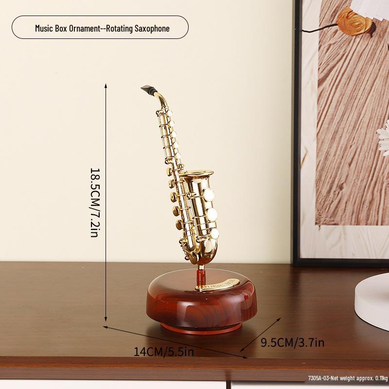 Caixa de Música de Corda Criativa Vintage Decoração para Casa ou Loja