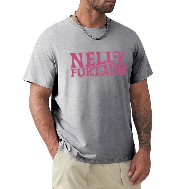Black T-shirt Men Nelly Furtado - Pink Logo - Whoa Nelly! Folklore Loose T-Shirt Tops Graphics T Shirt Men Summer Tshirt