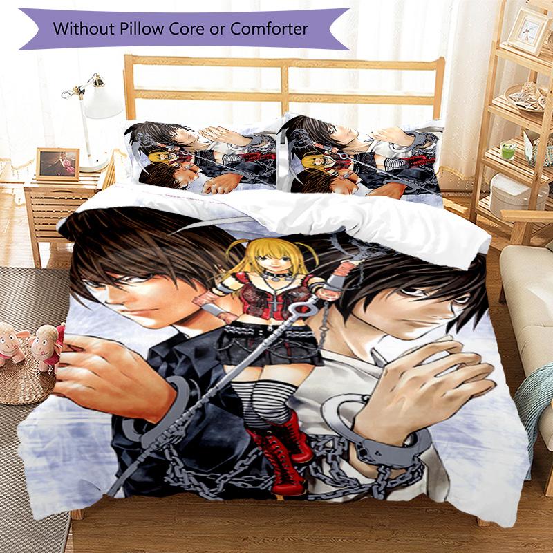 Death Note 3pcs Bedding Set Duvet Cover Closure Includes 1 Duvet Cover & 2 Pillowcases for All Seasons Bedroom Home Dorm Decor