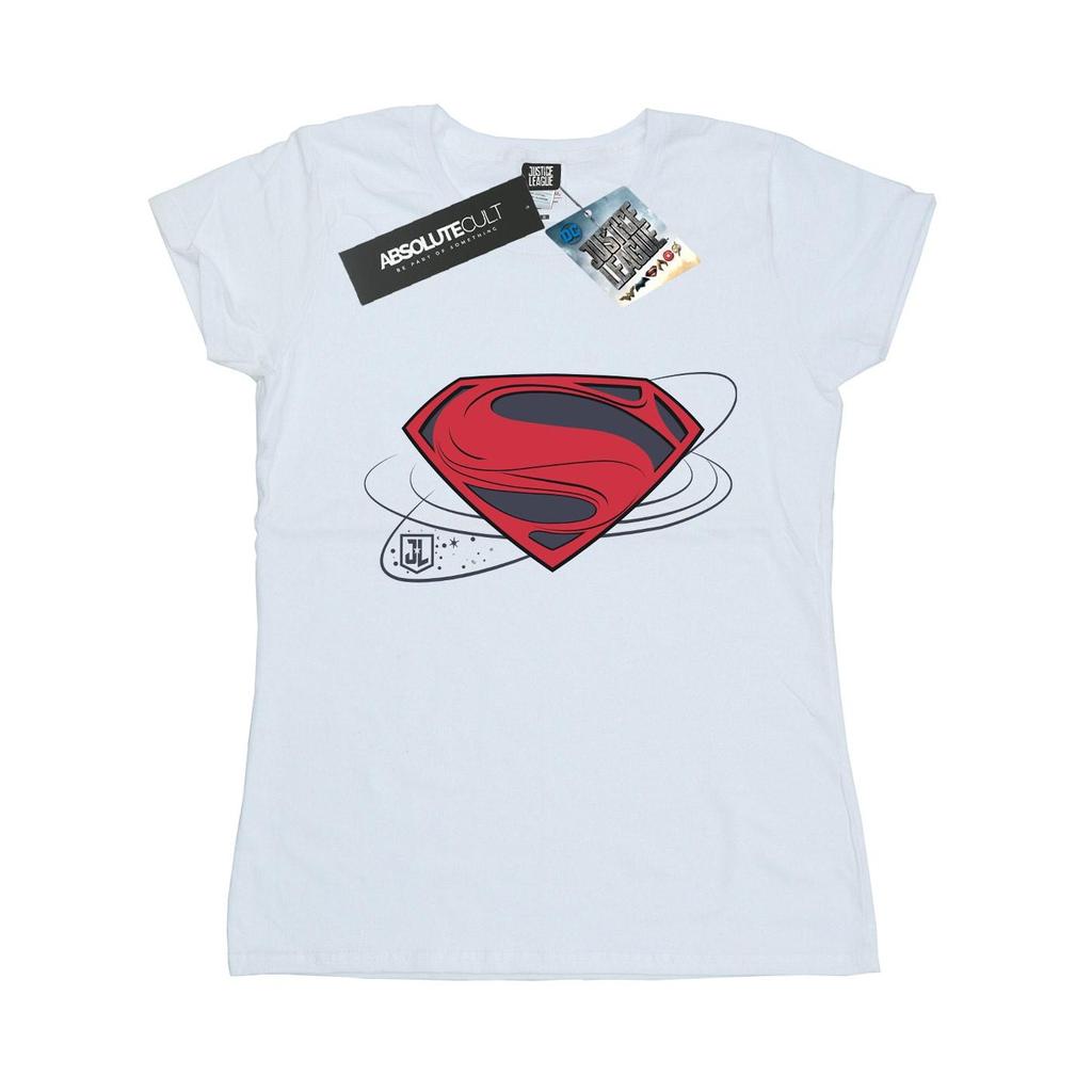 DC Comics Womens/Ladies Justice League Movie Superman Logo Cotton T-Shirt