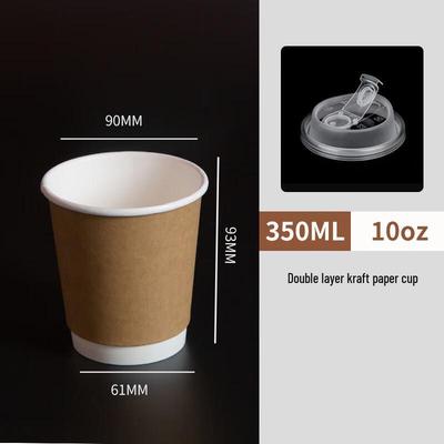 Disposable Double-Layer Kraft Paper Cups with Lids