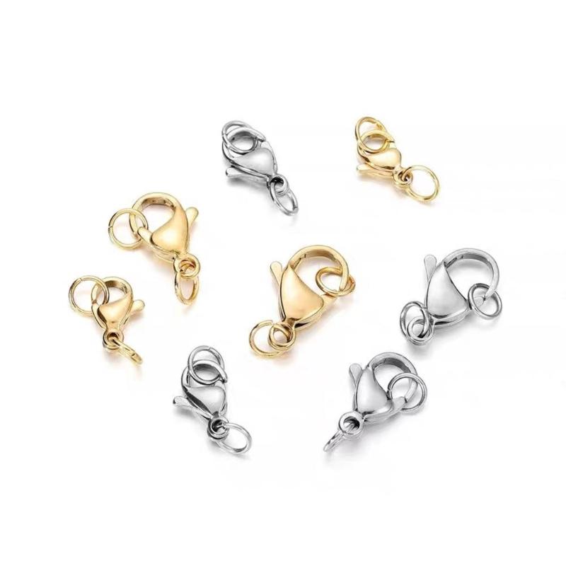 40Pcs Durable Stainless Steel Lobster Clasp for Bracelets and Necklaces Various Sizes Jewelry Making Kits Supplies