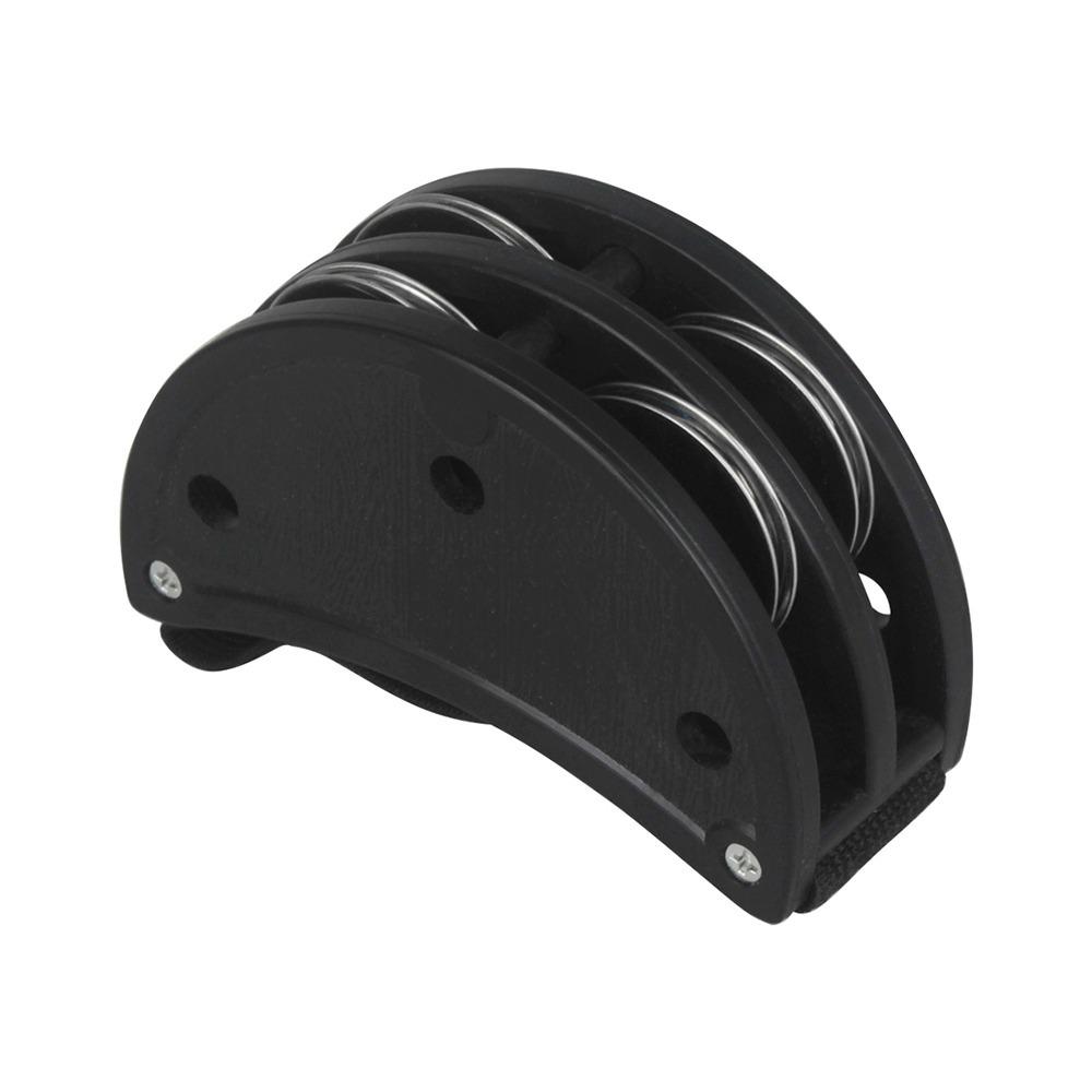 2PCS Black Color Foot Tambourine Metal+ABS Percussion Instrument Durable Ankle Shakers Parties