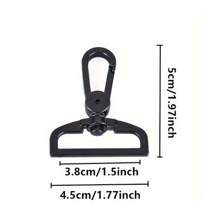 2Pcs 38mm Metal D-Ring Swivel Eye Clasps - Large for Craft Bags, Belts, Webbing & Keychains