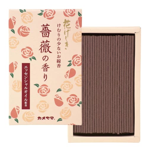 Kameyama Hanageshiki Rose Scented Mini Incense Sticks, Approx. 50g, 170 Sticks, Low Smoke