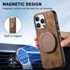 360 Rotating Ring Holder Kickstand Case For iPhone 16 Pro Max 15 Plus 14 13 12 11 SE 2024 Retro Pu Leather Back Magnetic Cover