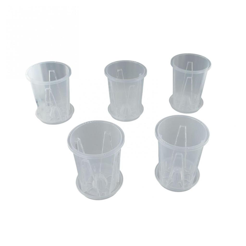 Space Saving Clear Plastic Plant Pots with Saucer for Small Spaces
