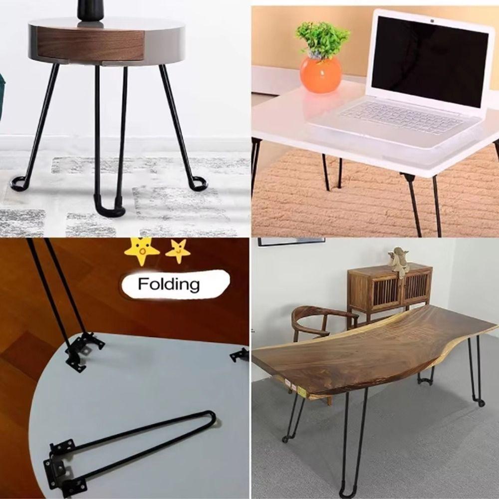 1/4Pcs Folding Support Furniture Legs Metal Table Replacement Legs  Coffee Table Feet Accessories