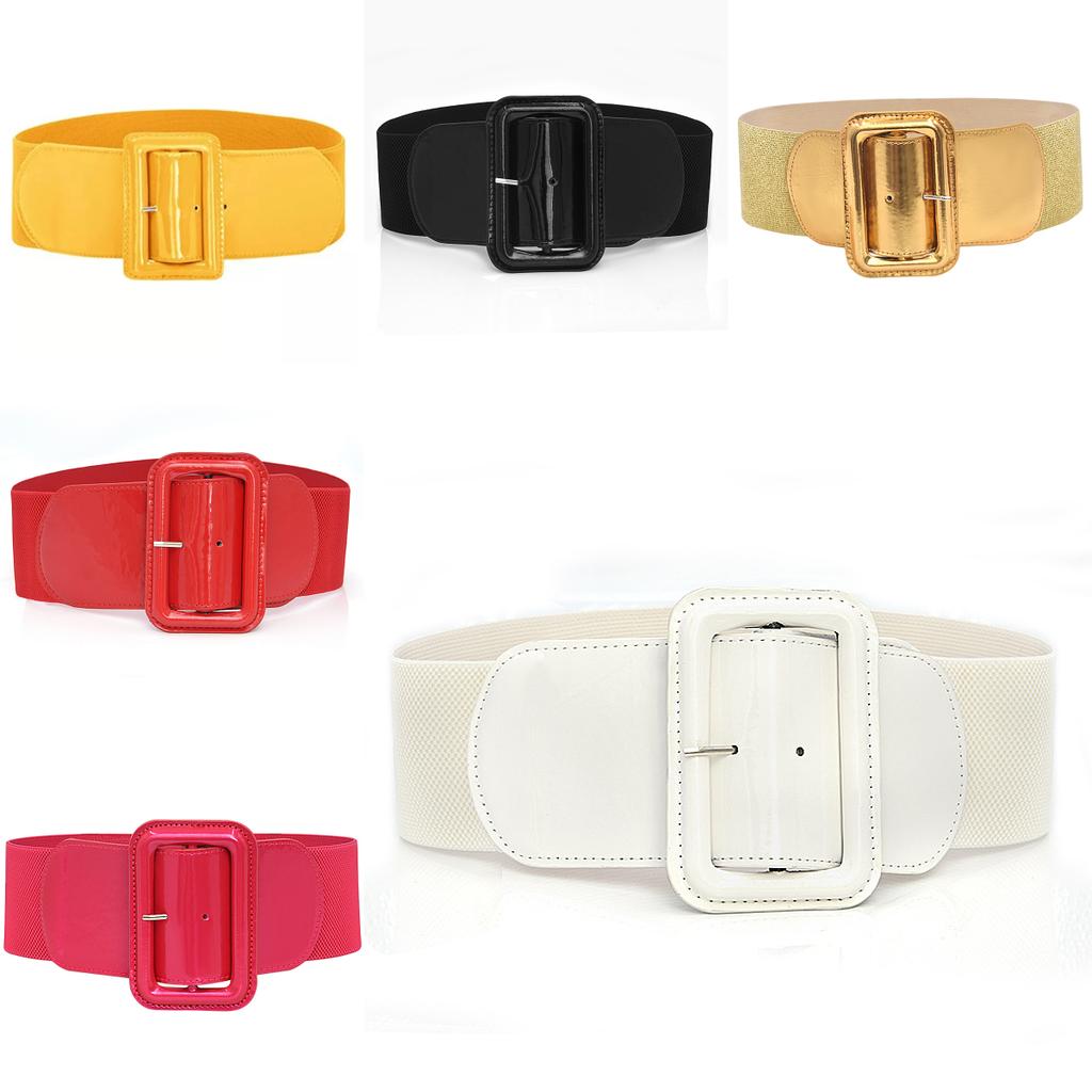 Belt Women Waist Stretch Elastic Wide Buckle Ladies Dress Waistband Strap Casual