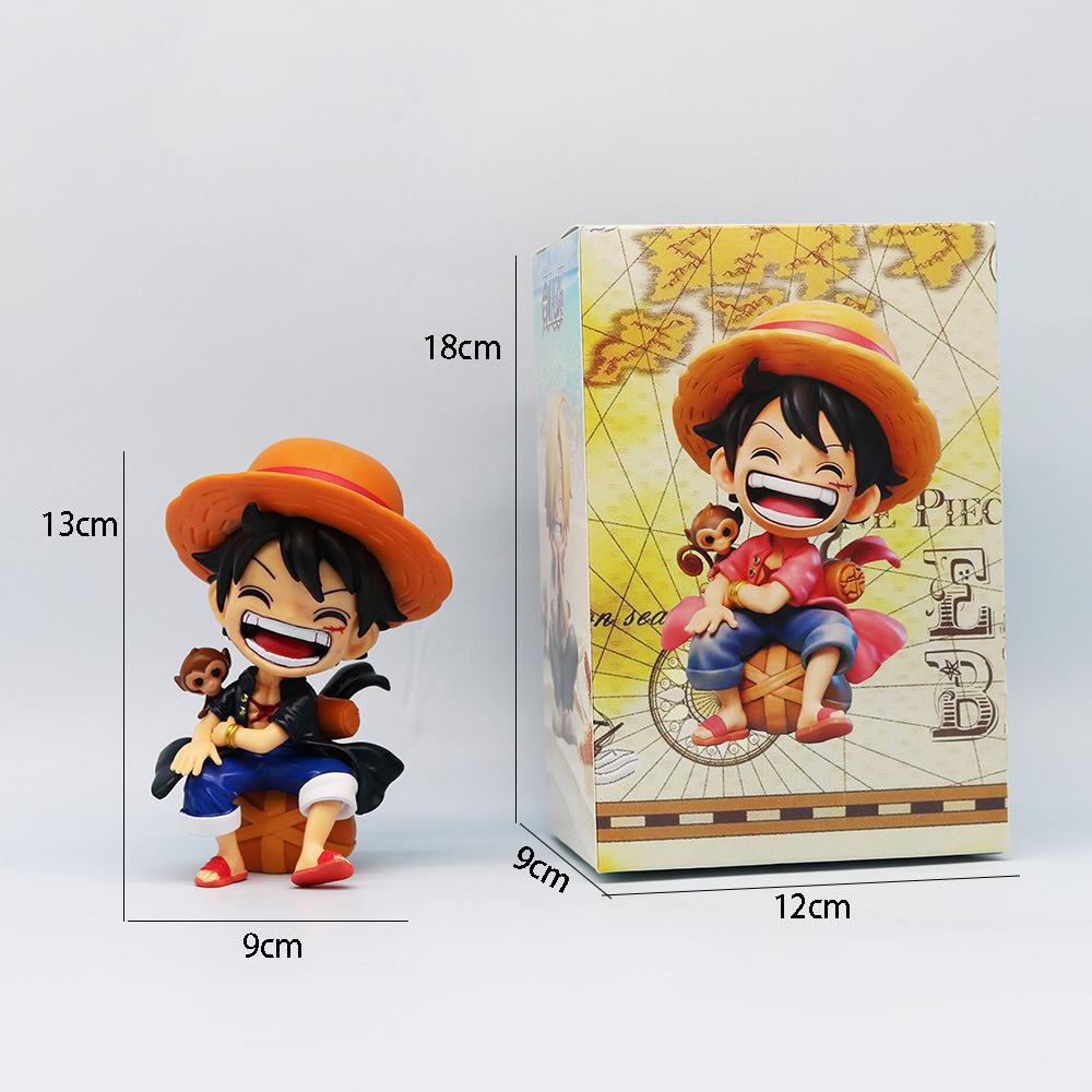 13cm Anime Figur One Monkey D Luffy Roronoa Zoro Sanji Ace Kawaii Spielzeug Q Version Figural Nendoroid Dekoration PVC Modell Geschenk