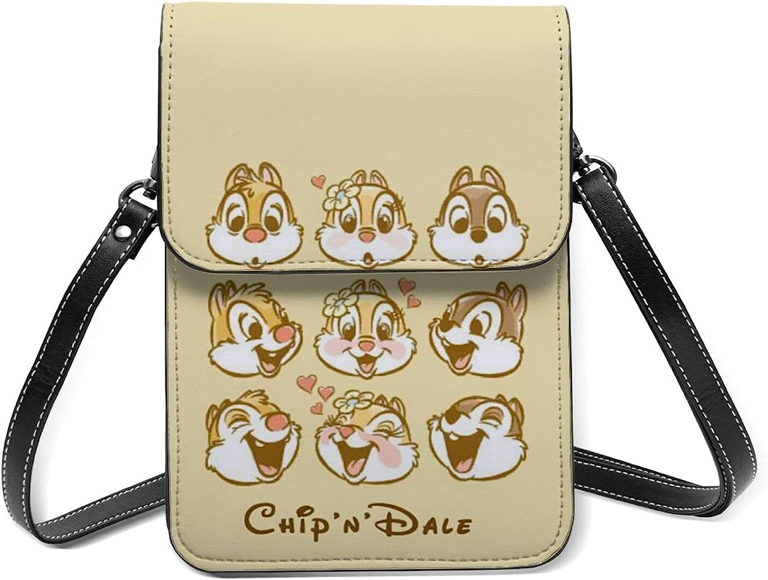 

[Barasu] Chip and Dale Genuine Leather Smartphone Pouch Shoulder Bag, Thin, Women s and Men s Mini Pouch, Popular Wallet, Crossbody Bag