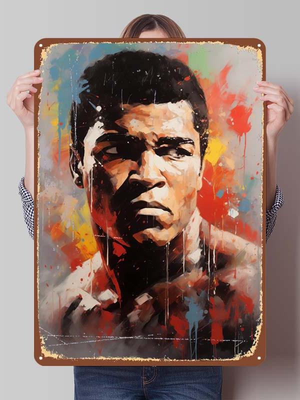 Muhammad Ali Bokser Metalowe Plakaty Dekoracyjne do Dekoracji Pokoju Niestandardowe Bokserskie Metalowe Tabliczki Cyny do Dekoracji Ściennej Retro Dom Mężczyźni
