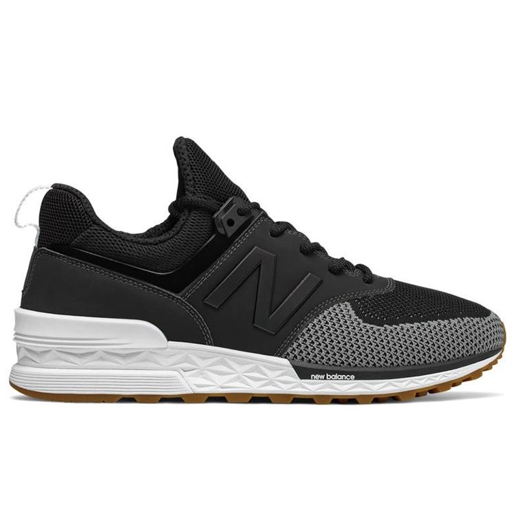 New Balance Nb 574 Sport Fabric Retro Low Top Lifestyle Sneakers Unisex Sneakers Black Gray MS574EMK