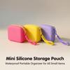 Bag Mini Silicone Zipper Portable Small Storage Suitable for Data Cables Cosmetics Coins Pet Supplies, Travel Storage Bag