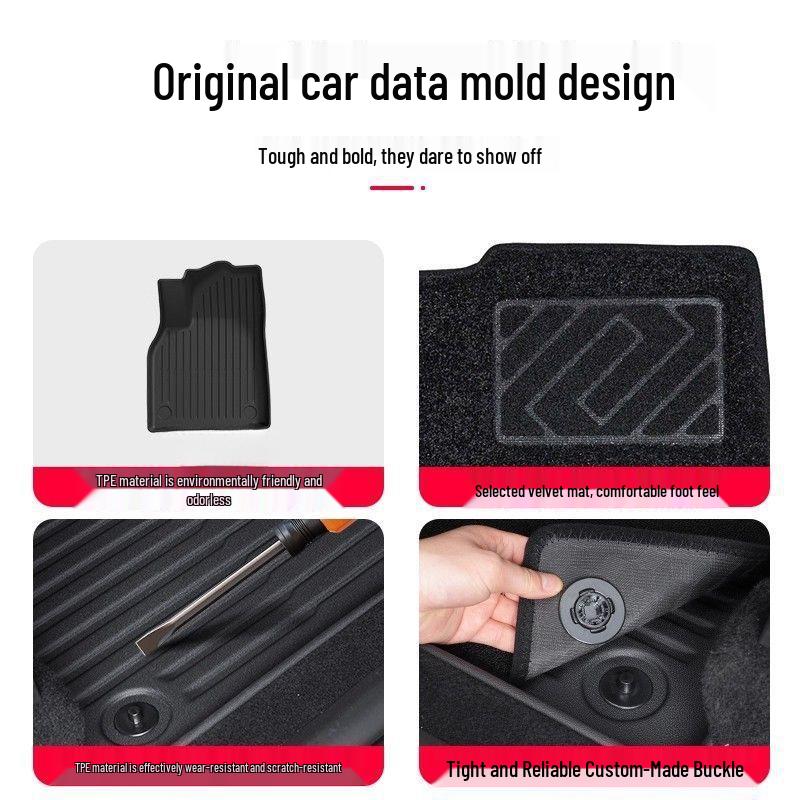 Custom TPE Full Surround Foot Pads for Tesla Model Y - Complete Interior Modification Accessories Set