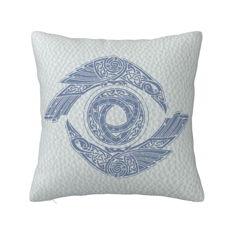 Custom Lucky Charm Viking Compass Vegvisir Cushion Cover Xcm Vikings Valhalla Velvet Luxury Pillow Case Home Decoration