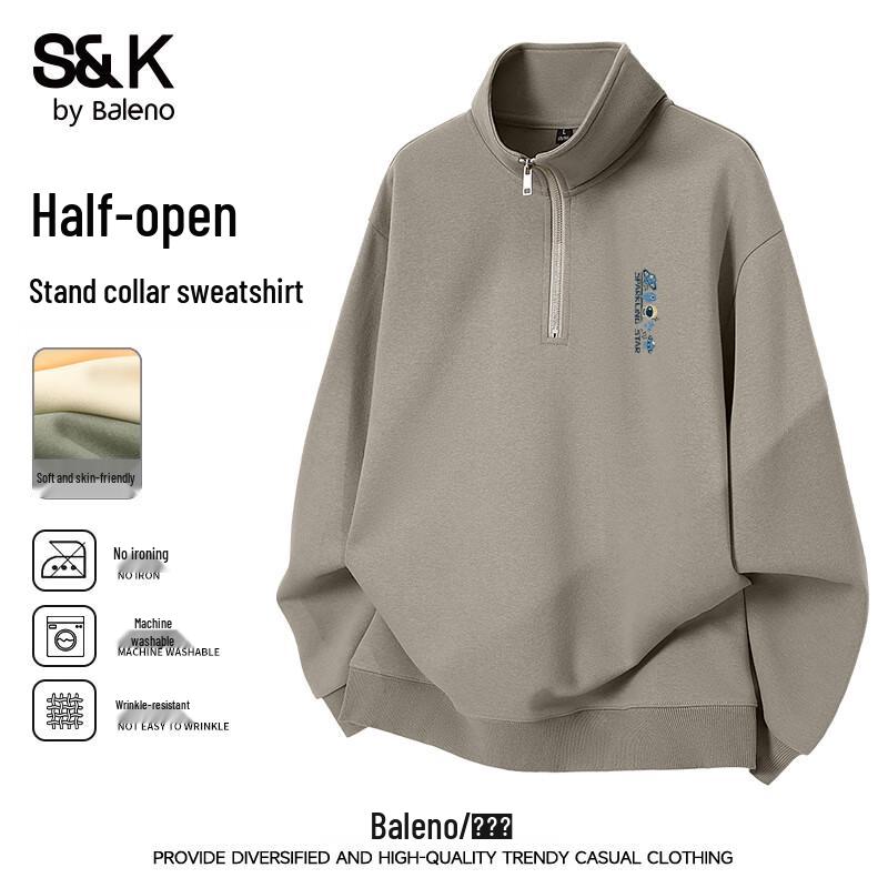 Baleno Men's S&K Stand-Collar Cartoon Graphic Sweatshirt