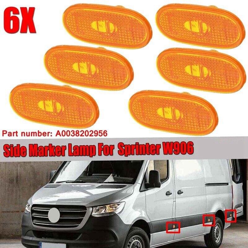 6X Car Side Marker Lamp Housing for Mercedes-Benz Sprinter W906 A0038202956 Side Fender Signal Clearance Lights