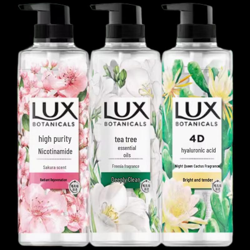 

Lux Plant Essence Essential Oil Long-Lasting Fragrance Body Wash - Freesia, Cherry Blossom & Cactus 3-Pack