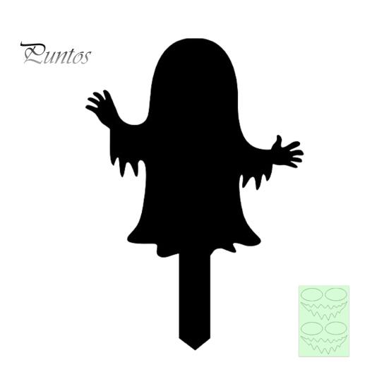 Durable Halloween Yard Signs Garden Stake, Black Cat Sign with Glow-in-the-dark Easy Installation Stakes Eyes, Waterproof Spooky Ghost Silhouette for