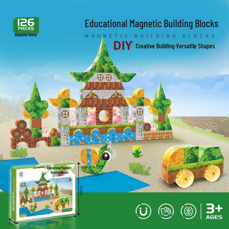DiGe Geometric Magnetic Blocks - Building Blocks for Construction Vehicles & Castles - Children's Toys