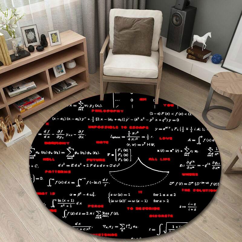 Bohemian Round Floral Multicolor Carpet, Non-Slip Floor Mat for Entryway