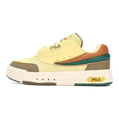 Mix Synthetic Leather Comfortable Low-Top Casual Shoes Women Sneakers Yellow F12W324203FCC