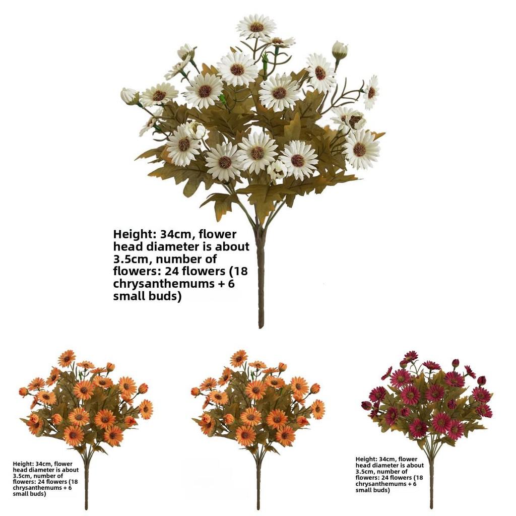 Autumn Color Artificial Dendranthema Morifolium Flower For Home Decoration And Photography Props