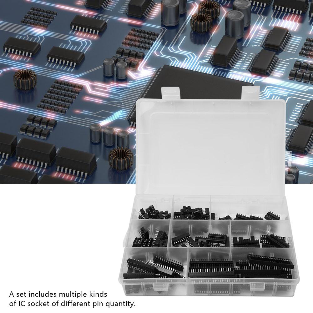 122 Stk. 2,54 mm IC-Sockel-Adapter DIP8 6 14 16 18 24 28 40 Pins Elektronische Bauelement-Steckverbinder