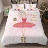 Set Copripiumino Ragazza Danzatrice di Balletto Cartone Animato Ballerine Set Biancheria da Letto per Bambini Adolescenti Microfibra Matrimoniale Queen King Copripiumino