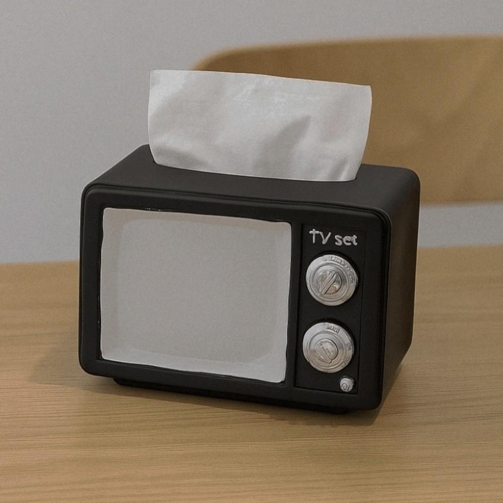 Decorative Vintage TV Tissue Box Ornament Anti Drop Vintage TV Model Toy Children/Kids