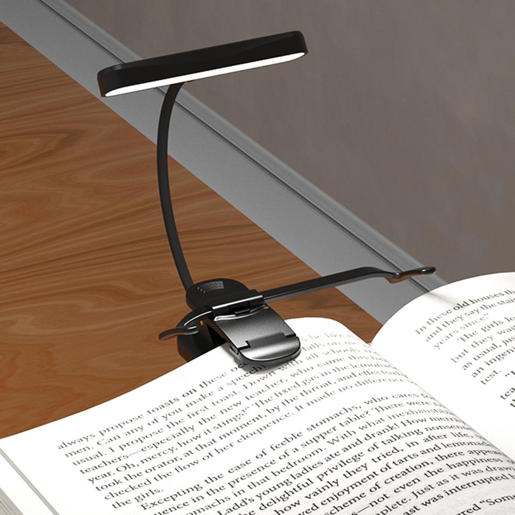 LED Clip On Reading Light with Flexible Neck Bedside Night Light Touch Stepless Dimming Clip On Book Lamp for Home Office