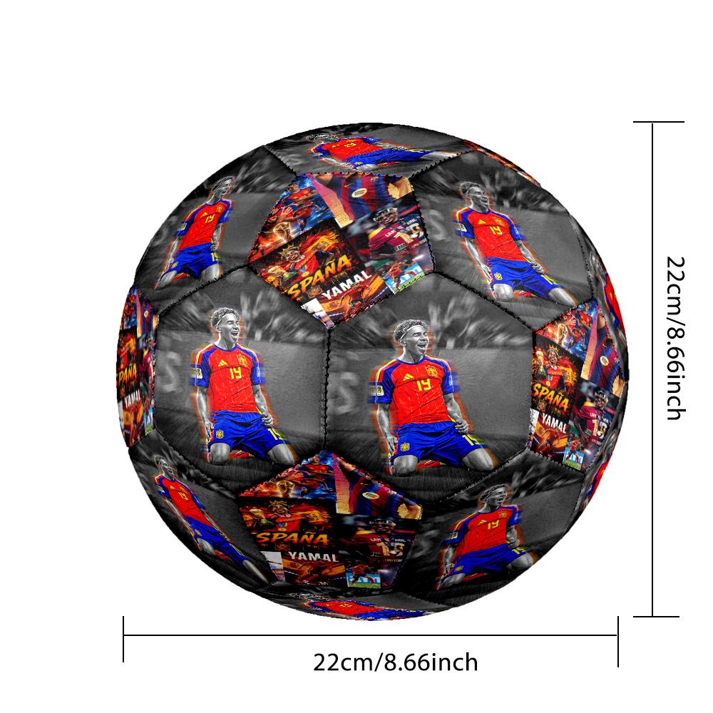 Yamal 19 Streetwear Fashion Icon Soccer Ball Size 5 Football Machine-Stitched Indoor/Outdoor Training and Matches Soccer Accessory