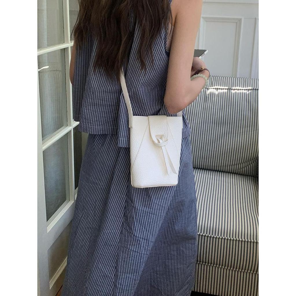 Women's Portable Pu Mini Phone Bag Solid Leather Flap Casual Crossbody Bags Female Versatile Shopping Messenger Shoulder Pack