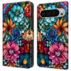 For Google Pixel 9 Pro XL Case Pattern Printed Protective Cover TPU+PU Leather Flip Phone Case