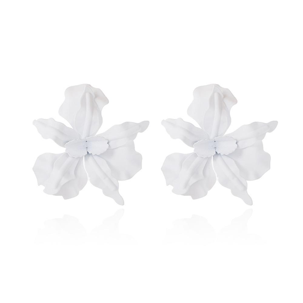 Pleated Large Flower Earrings Irregular Ear Accessories Exaggerated Flower Earrings Party