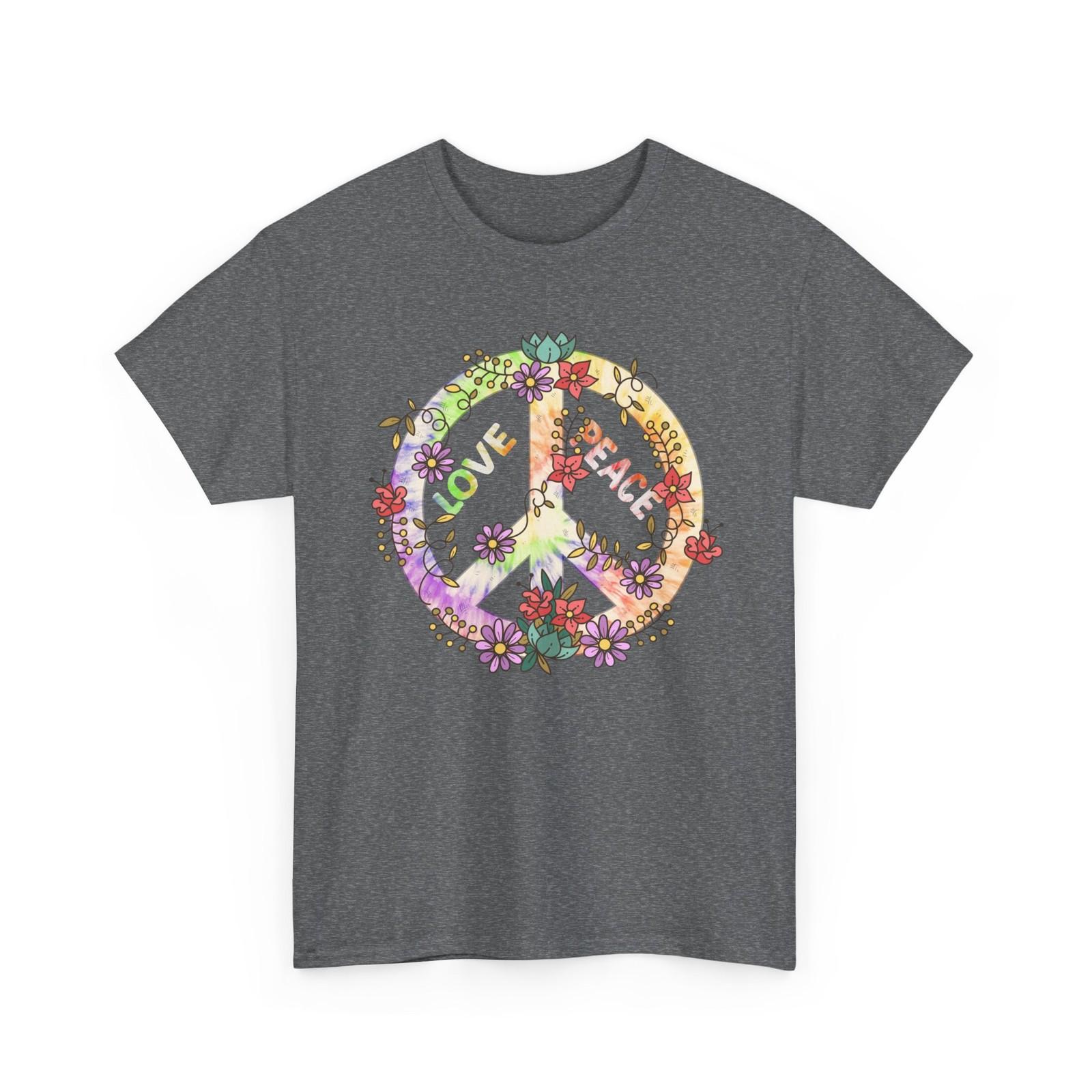 Peace Sign Tie Dye Shirt, Peace Love Hippie Peace Sign Lovers Men T-Shirt XXL