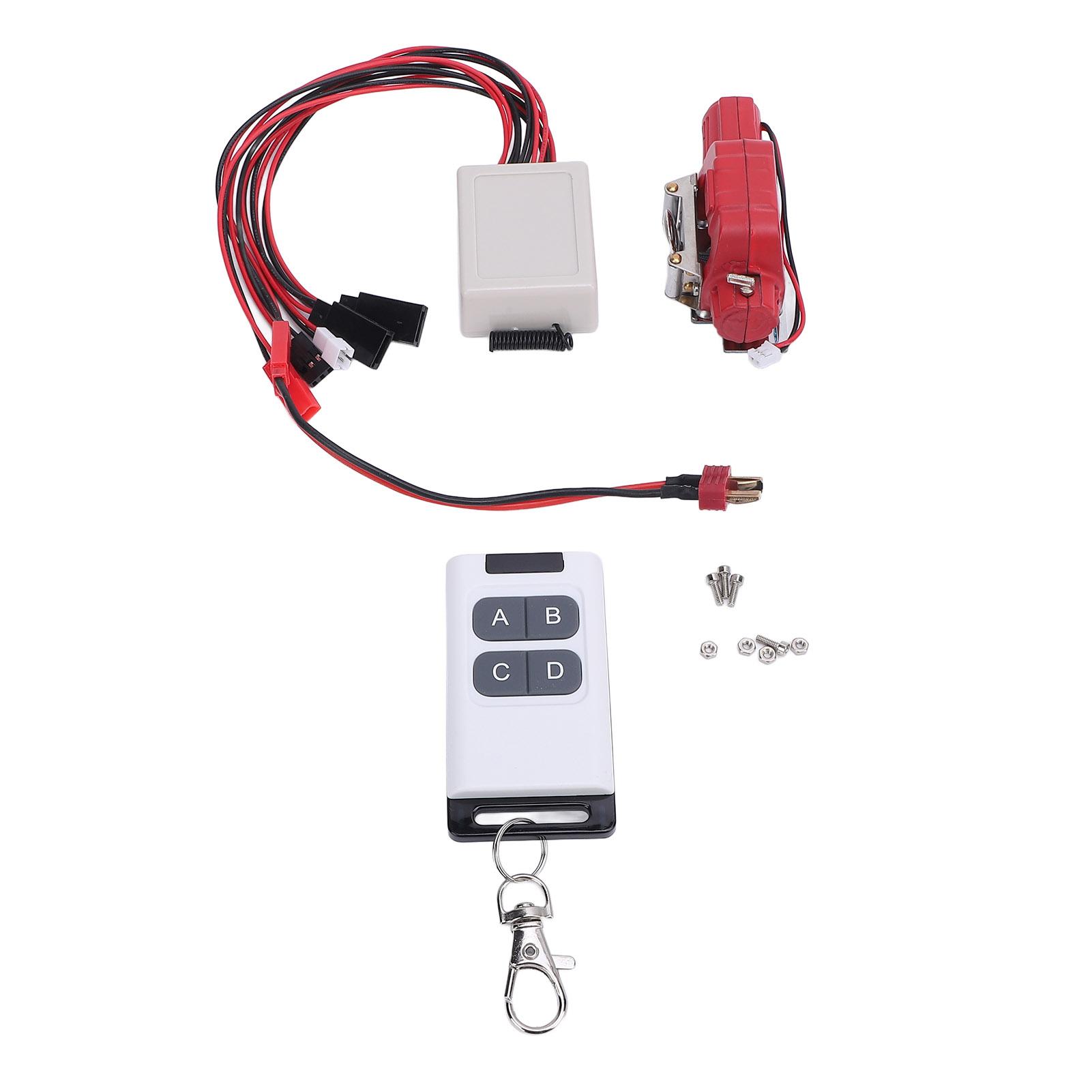 

RC Car Winch Simulated 110 Scale RC Model Crawler Car Metal Winch with Connecting Line and Remote