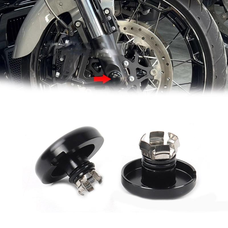 Quick Install Motorcycle Axles Protector Aluminum Construction Weatherproof Designs Front Axles Cap for Bike 121 117 CVO