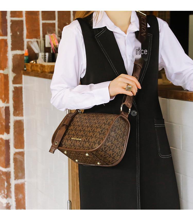 2023 MK F Pillow Women's Crossbody Shoulder Bag with Wide Strap & Tassels