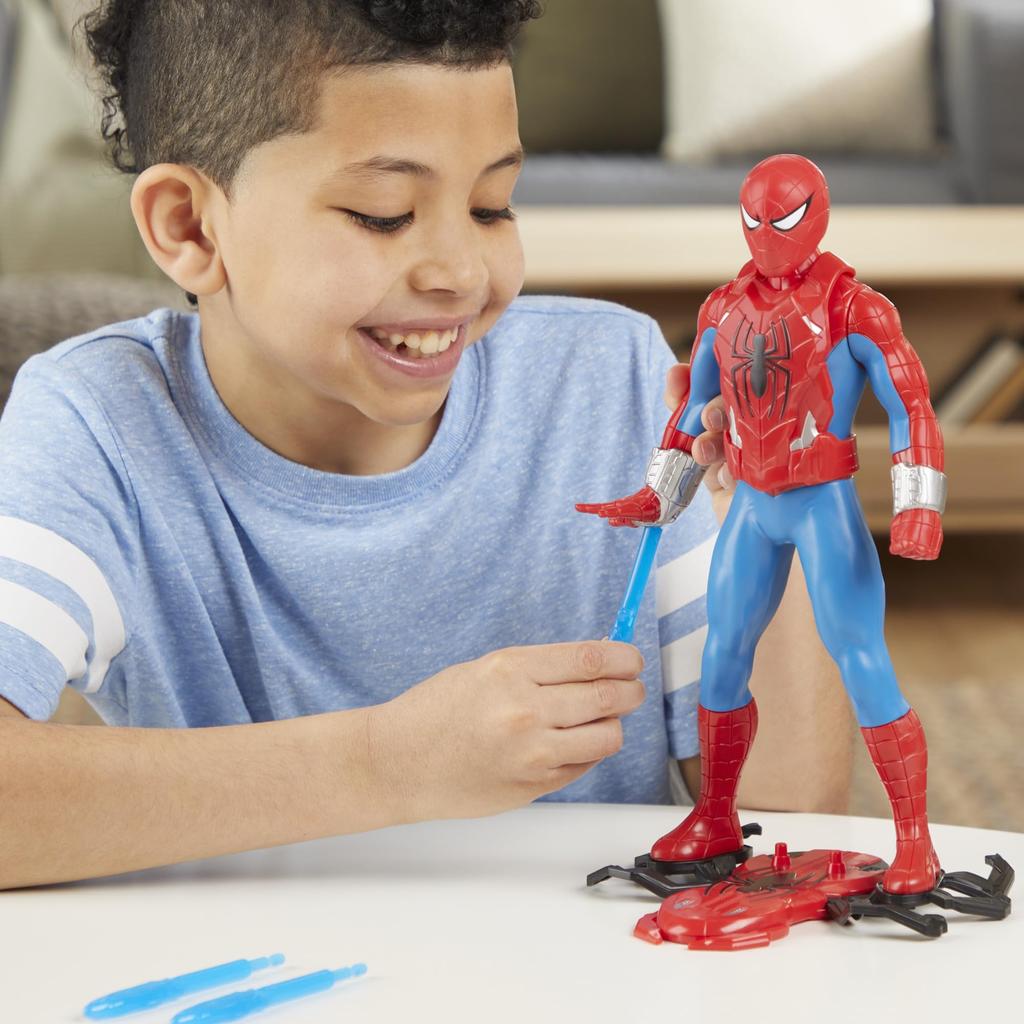 Hasbro Marvel Web Blast Action Figure with 11 Inches Superhero Ages F8841 Spider-Man Spider-Man Accessories, (27 Cm) Tall, Toy, 4+, (Authentic)