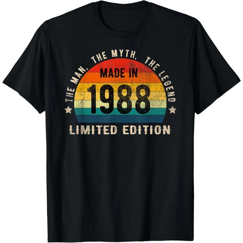 Vintage  Limited Edition 37th Birthday Gifts 37 Year Old T-Shirt Mens Clothing Short Sleeve Custom T-Shirt Camiseta
