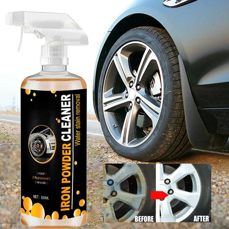 Wheel Iron Remover Spray Iron Rust Remover 500ml Exterior Care Rust Iron Remover Spray Brake Dust & Rust Stain Remover Removes