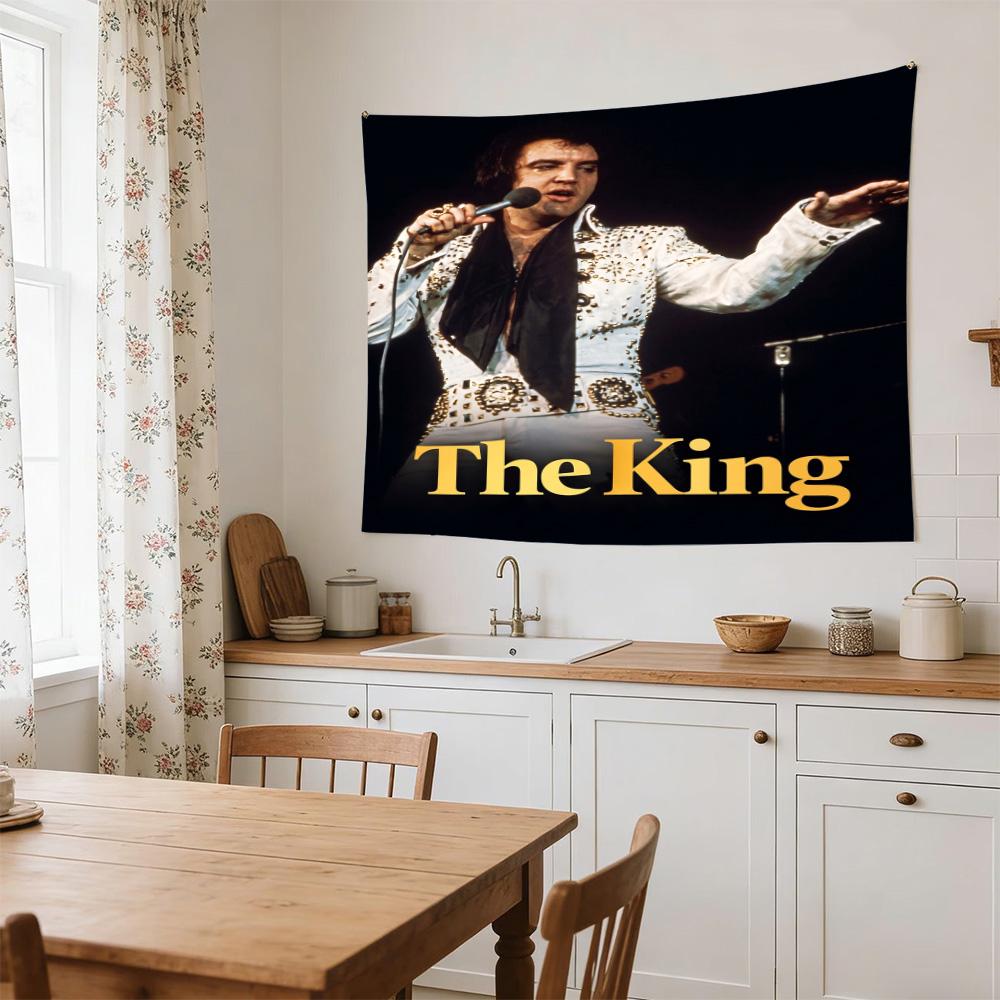 Elvis Neon Sign Versatile Wall Hanging Blanket, Home Backdrop for Wedding, Party and Video Shooting,Perfect Gift